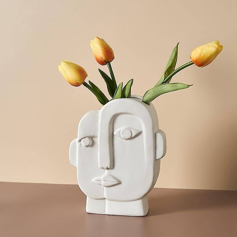 Acial Art Vase Ceramic Vase Simple Modern Face Living Room Flower Arrangement Artist Home Decoration