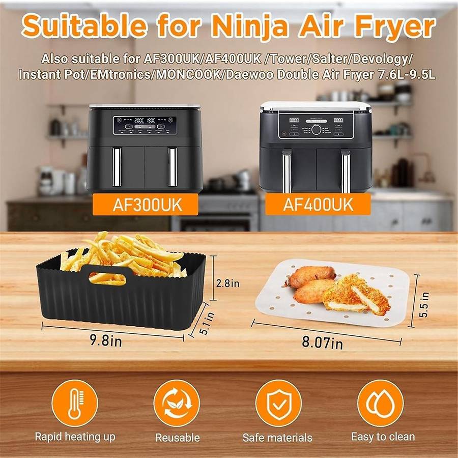 Air Fryer Accessories, for Ninja Air Fryer Af300uk Af400uk/tower T17088//devology, Silicone Air Frye