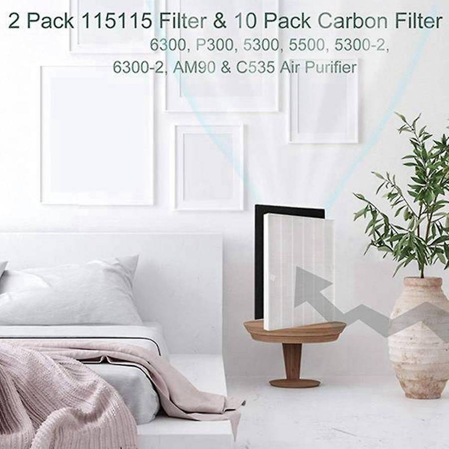 Air Purifier Filter,HEPA Filter+Carbon Pre-Filters for 115115,Filter A,5300 6300 5300-2 P300 Plasma