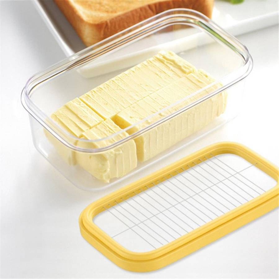 Airtight Butter Slicer Cutter Stick Butter Container Dish with Lid Butter Keeper with Cutter for Cut