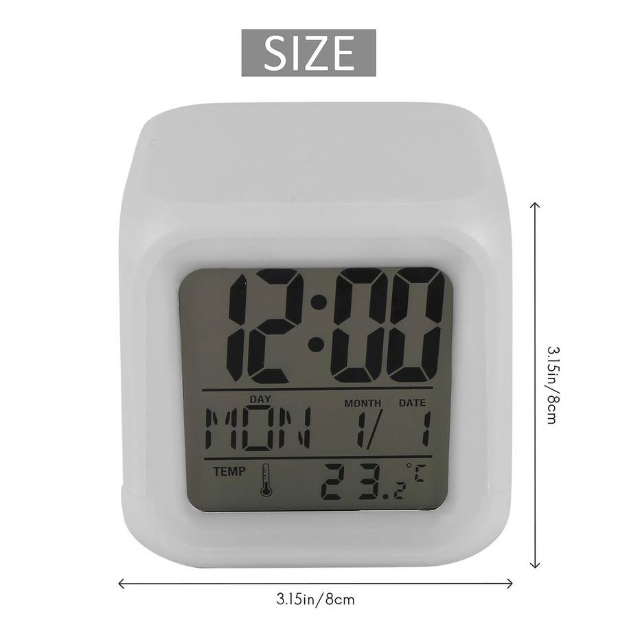 Alarm Clock Digital Travel for Bedroom Boy Girl,Small Desk Bedside Clocks,Display Time/Date LED Nig