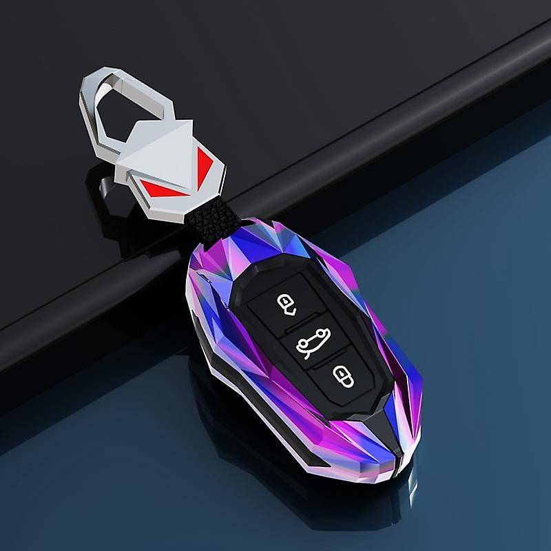 Alloy Silicone Car Key Cover Key Case for 408 508 2008 3008 4008 5008 C4 C4L C6 C3-XR Multicolor