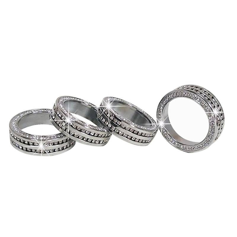 Aluminum Bling Crystal Style Air Conditioner Switch AC VOL Knob Ring Button Trim for 2016-2019, 4Pcs