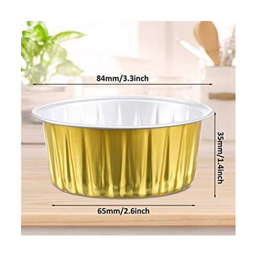 Aluminum Foil Cups Mini Baking Cups Gold Cupcake Liners Disposable Round Foil Muffin Pans for Cooki