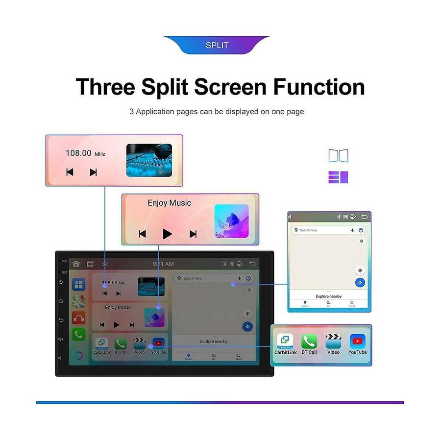 Android 13 7inch Car Radio 2 Din Wireless Carplay Android Auto Gps Navigation Multimedia Mp5 Player
