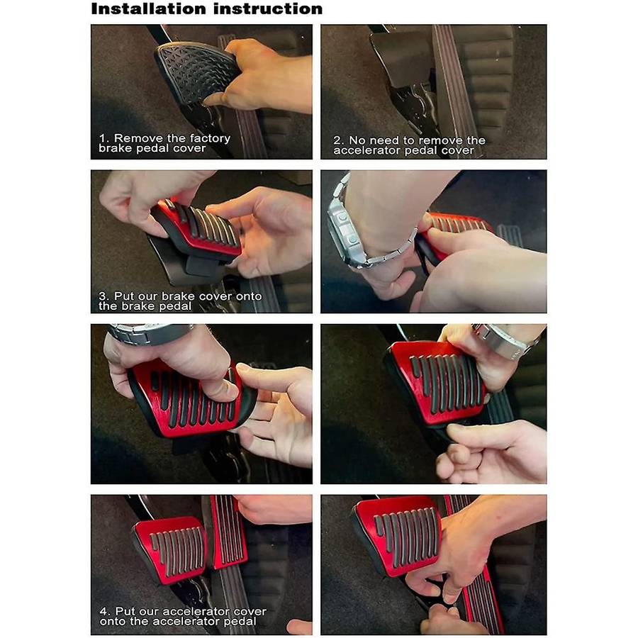 Anti Foot Pedal Covers Gas Brake and Accelerator Pedal Pad for Accord Odyssey Pilot Accessories,Red