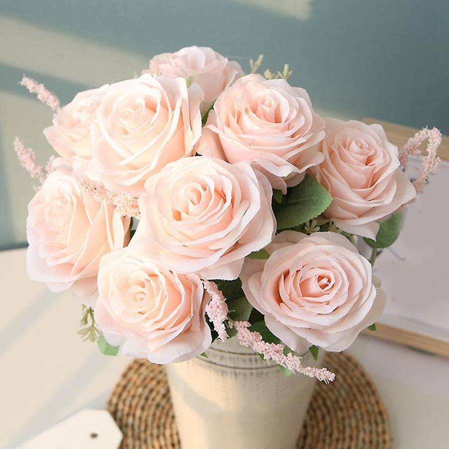 Artificial Blue Roses Flowers Silk Flower Bouquet Home Garden Decoration Wedding Roses Blue