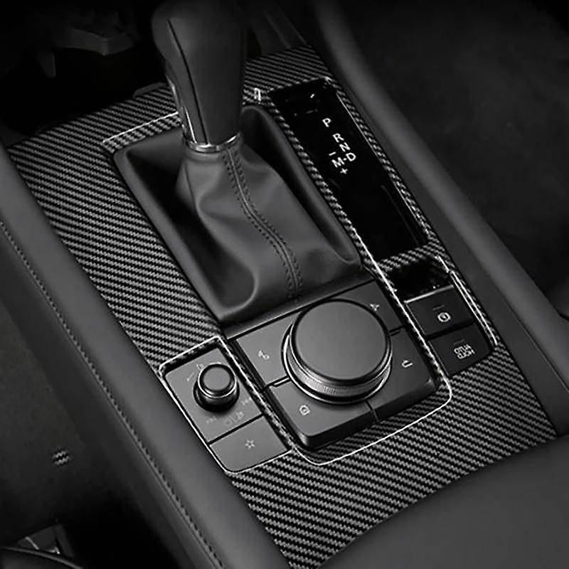Auto Carbon Fiber Central Gear Panel Control Panel Decal Car Interior Modification for Axela 2019-20