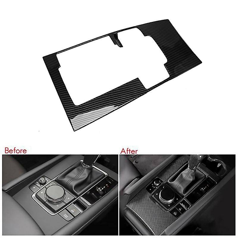 Auto Carbon Fiber Central Gear Panel Control Panel Decal Car Interior Modification for Axela 2019-20