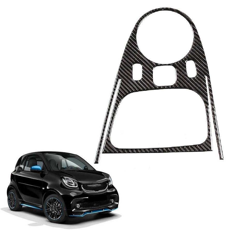 Auto Carbon Fiber Central Gear Shift Panel Control Panel Decal Interior Modification for Smart 453 F