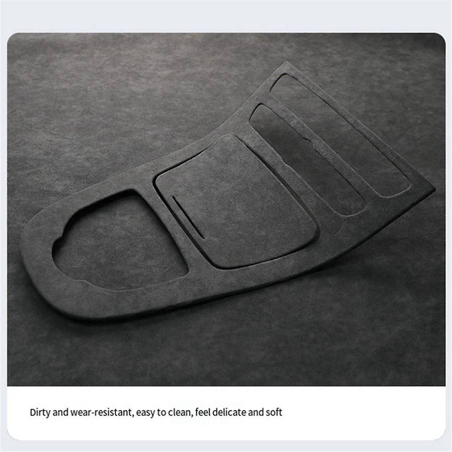 Auto Center Control Panel Suede Decorative Sticker Is for - E-class E200l/e300l Modification Black