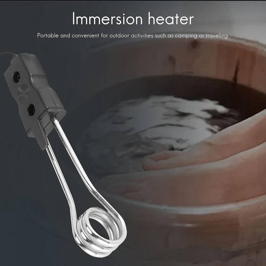 Auto immersion heater kettle Travel immersion heaters mobile immersion heaters Camping Black