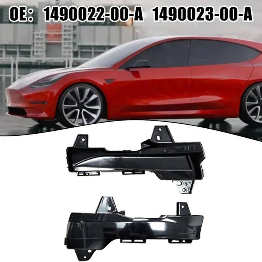 Auto Left Fog Light Frame Front Bumper Foglight Covers without Hole for Model 3 1490022-00-A Access