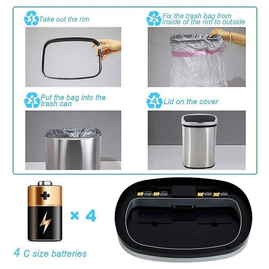 Automatic Touchless Trash Smart Trash Can Electric Trash Can Car Trash Can Trash Can for Bathroom Ki