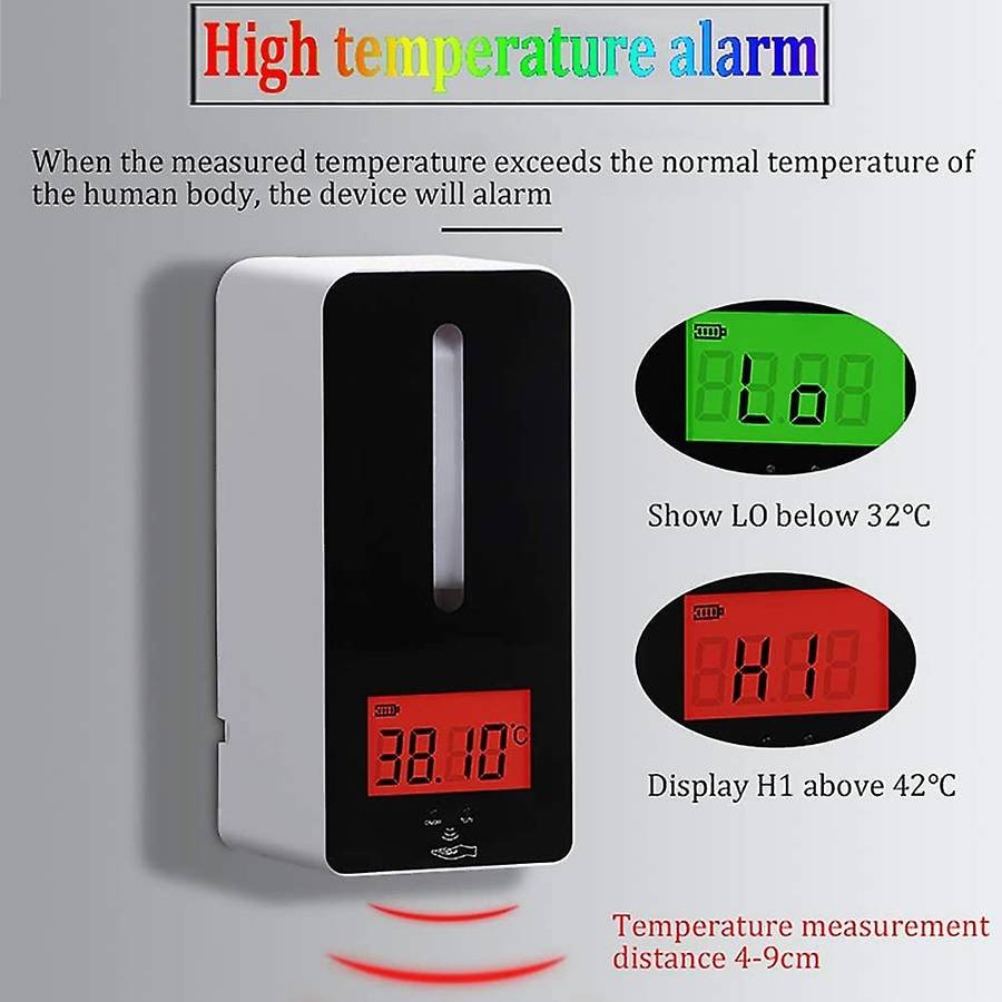 Automatic Touchless Wall Mount Hand Sanitizers Soap Dispenser,Infrared Sensor Foam Bottle Thermomete