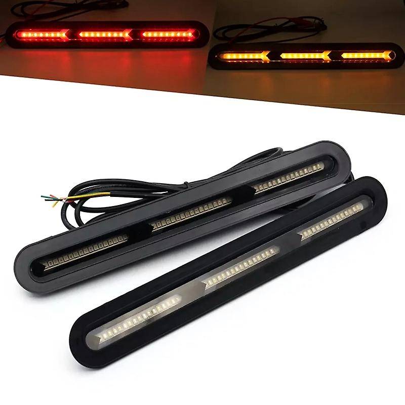Automobile 60LED Rear Glass LED Water Turn Signal Driving Flashing Brake Tail Light