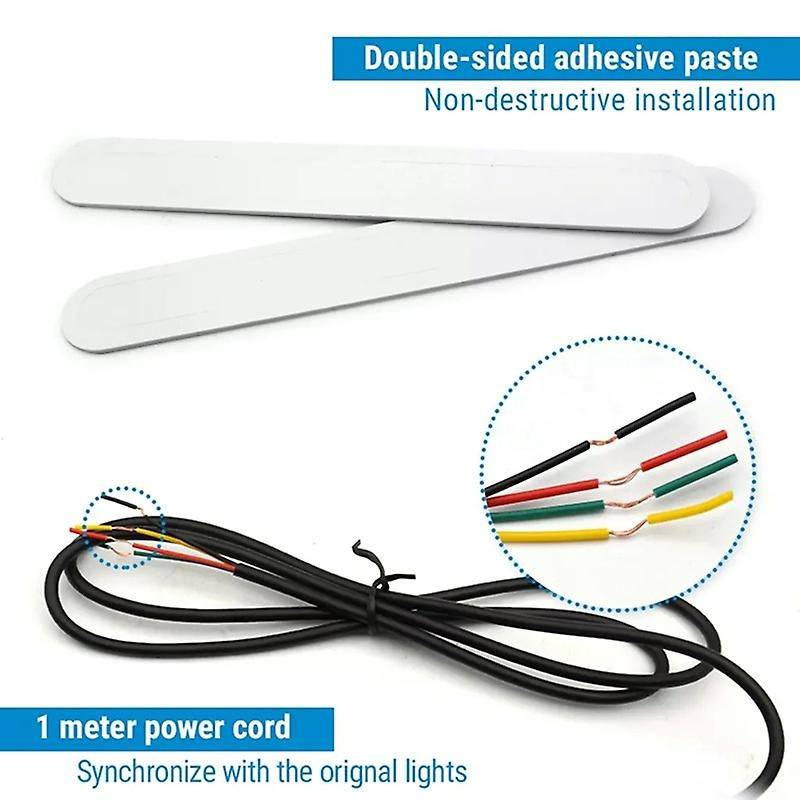 Automobile 60LED Rear Glass LED Water Turn Signal Driving Flashing Brake Tail Light