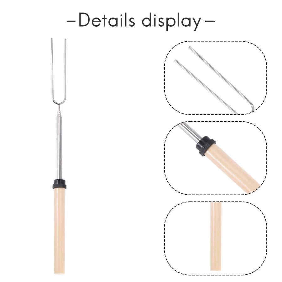 Marshmallow Roasting Sticks Bbq Fork Telescoping for Sausage Hot Dog Smores Skewers Fire Pit Campfi