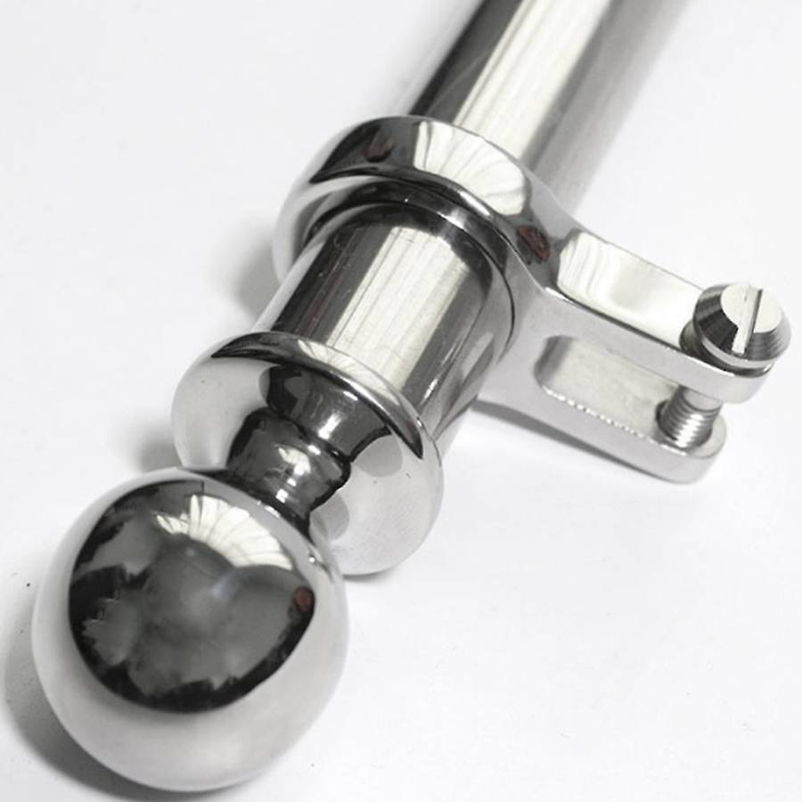 Marine-Grade Stainless Steel Boat Yacht with 70mm Socket Base Sailing Flag Pole 24inch