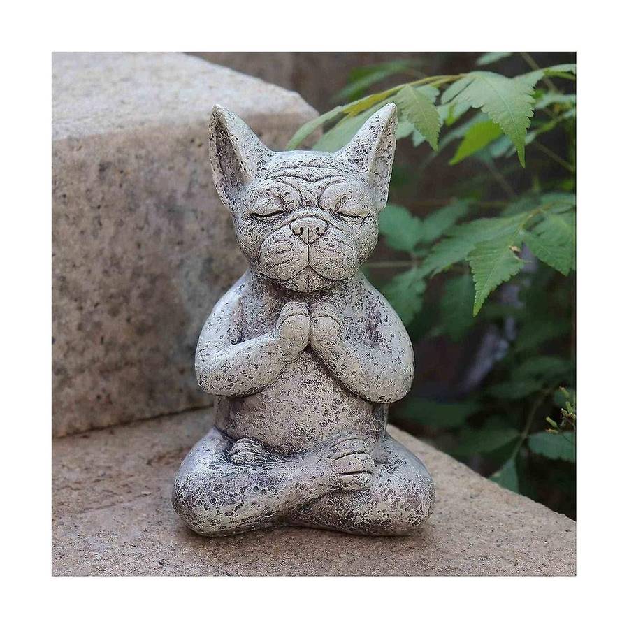 Meditating Dog Statue Buddha, French Bulldog Meditating Statue, Meditating Bulldog Resin Ornament,yo