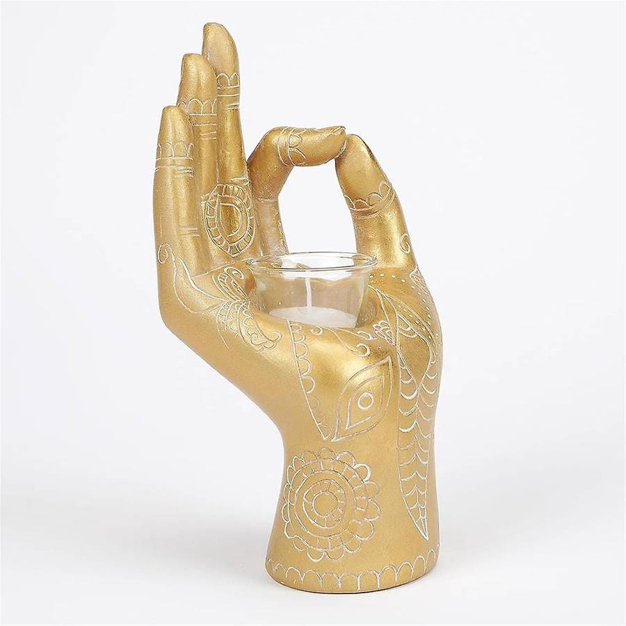 Meditation Decor-candle Holders Buddha Hand Holders Buddhist Decor Statue for Office Living Room 7.5