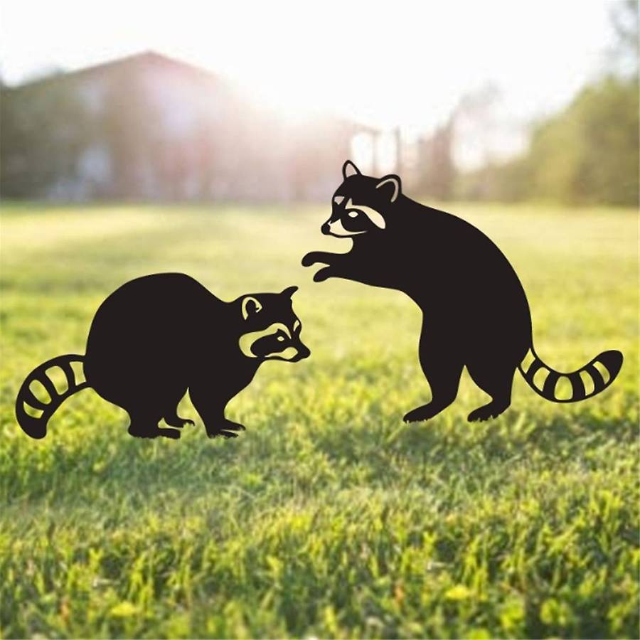 Metal Animal Garden Statues Stakes, Black Animal Silhouette Animals Decorative Garden Stakes,Outdoor