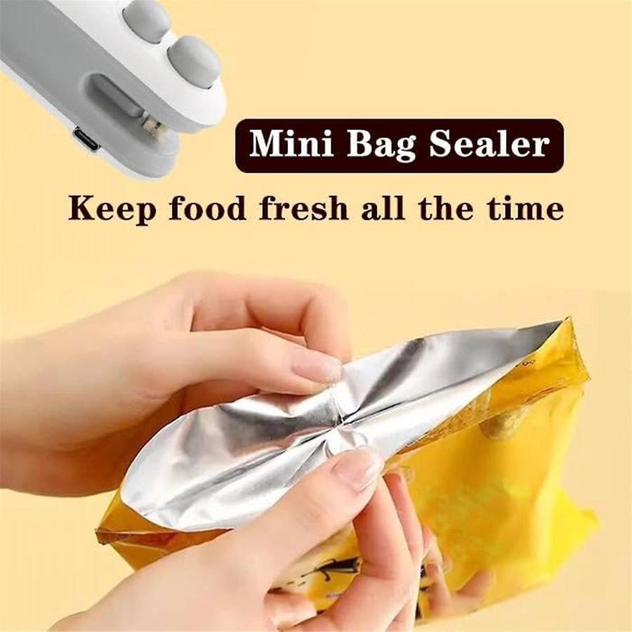 Mini Bag Sealer, 2-In-1 USB Charging Sealer, Portable Handheld Rechargeable Vacuum Food Sealer, Bag