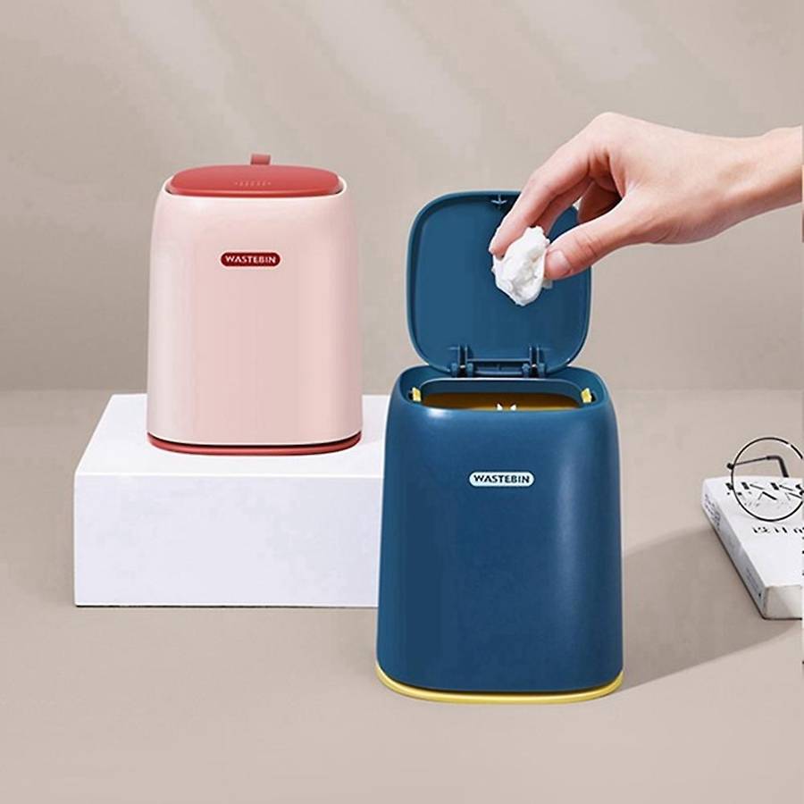 Mini Desktop Trash Can Car Bin Bathroom Bedroom Office Kitchen Trash Can Waste Paper Basket Bucket G