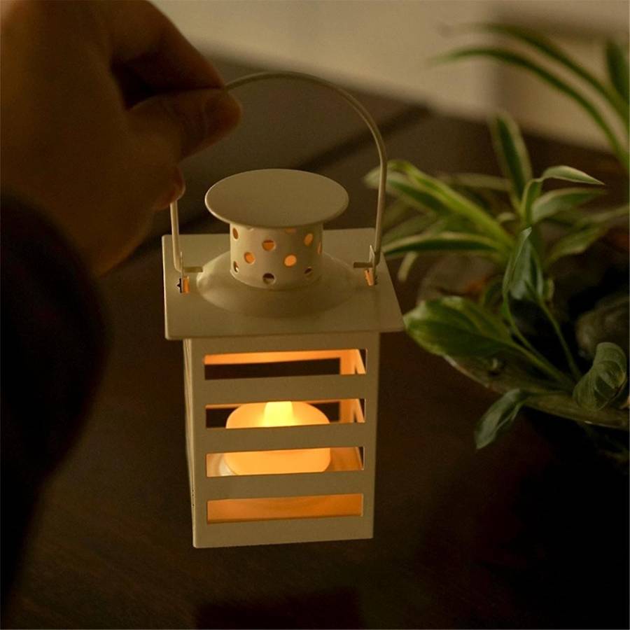 Mini Lanterns Decorative for Festival Wedding,Metal LED Candle Lanterns Farmhouse Decor for Home