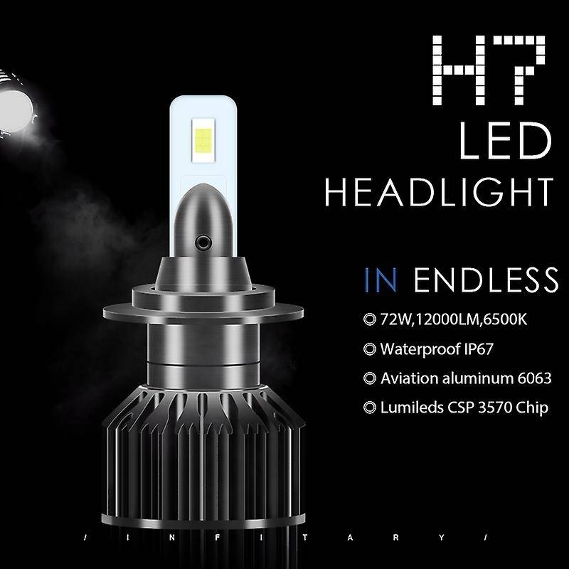 Mini LED Car Headlight Bulb 12000LM 6500K H13 H27 880 HB3 HB4 9007 Running Auto head light lamp H7