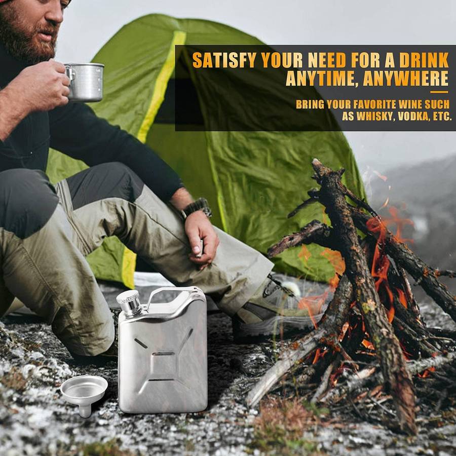 Mini Stainless Steel 5oz Hip Flask Liquor Whiskey Alcohol Fuel Gas Gasoline Can
