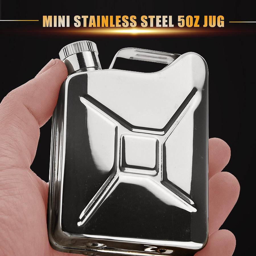 Mini Stainless Steel 5oz Hip Flask Liquor Whiskey Alcohol Fuel Gas Gasoline Can