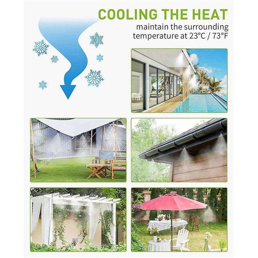 Misting Cooling System 39.4FT(12M) Misting Line Set Water Mister for Outside Patio Cooling,Backyard