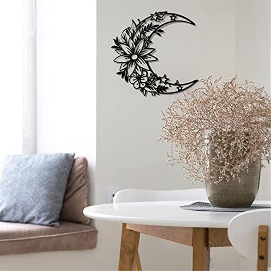 Moon Decoration Wall Art Boho Moon Wall Home Decor Hanging Appearance Wall Decor Metal Hanging Moon
