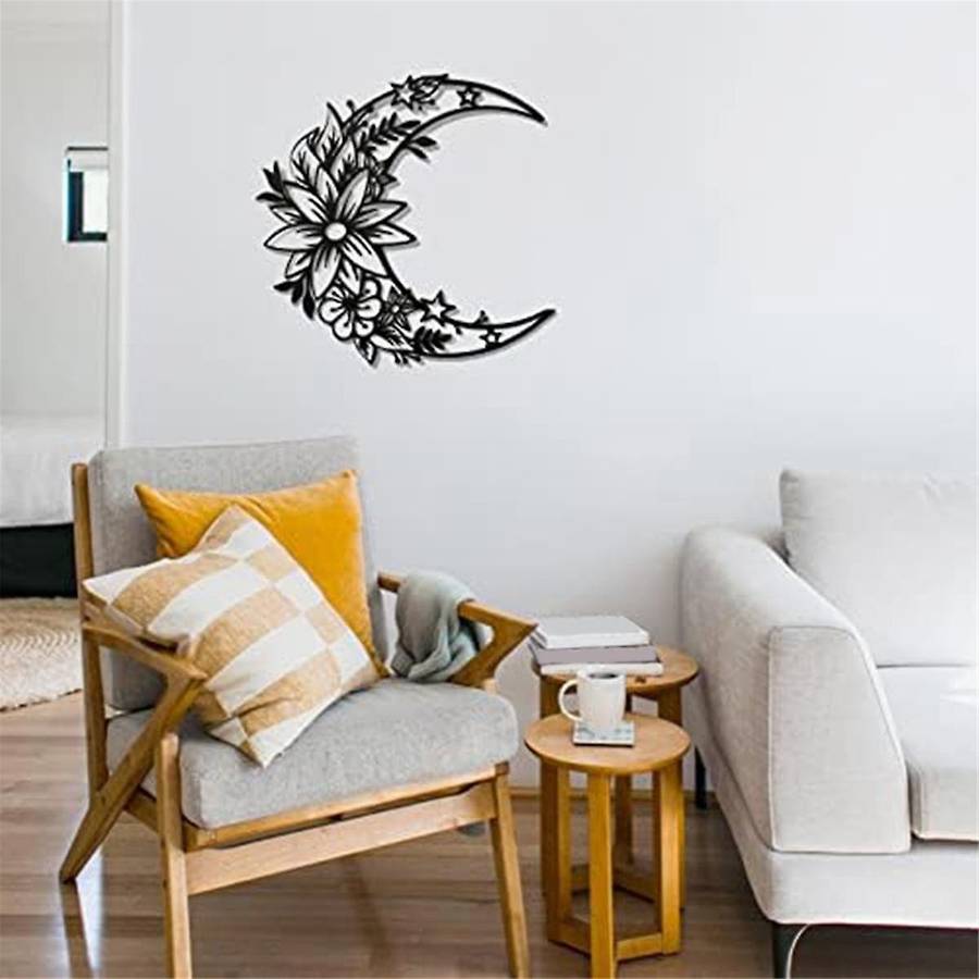 Moon Decoration Wall Art Boho Moon Wall Home Decor Hanging Appearance Wall Decor Metal Hanging Moon
