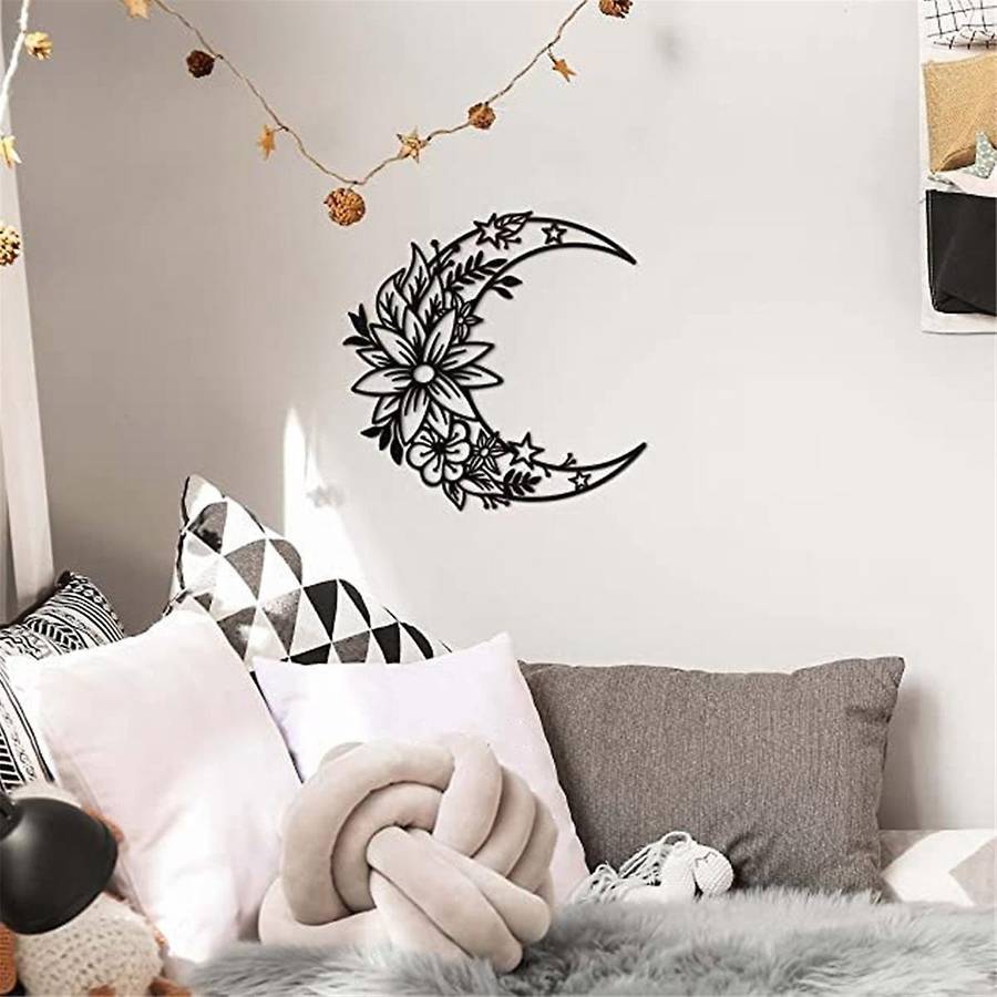 Moon Decoration Wall Art Boho Moon Wall Home Decor Hanging Appearance Wall Decor Metal Hanging Moon