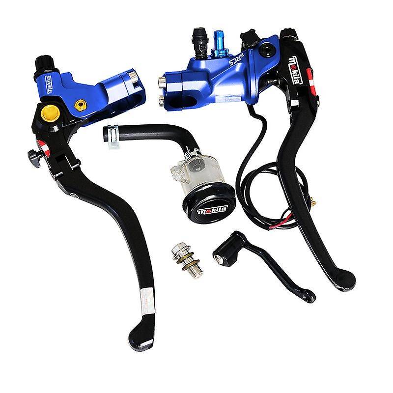 Motorcycle 22mm Brake Pump Cable Clutch Lever Master Cylinder Hydraulic Pump Tank for Blue