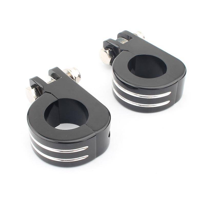 Motorcycle 38MM 1 1.5 Inch Engine Crash Bar Guard Highway Foot Peg Clamps Mounts Black