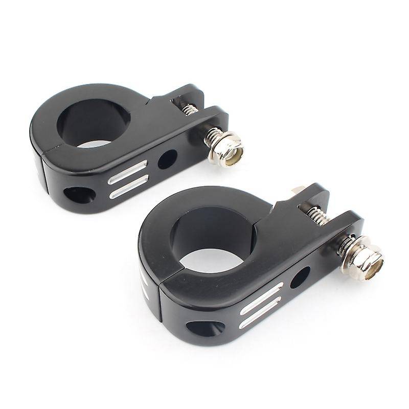 Motorcycle 38MM 1 1.5 Inch Engine Crash Bar Guard Highway Foot Peg Clamps Mounts Black