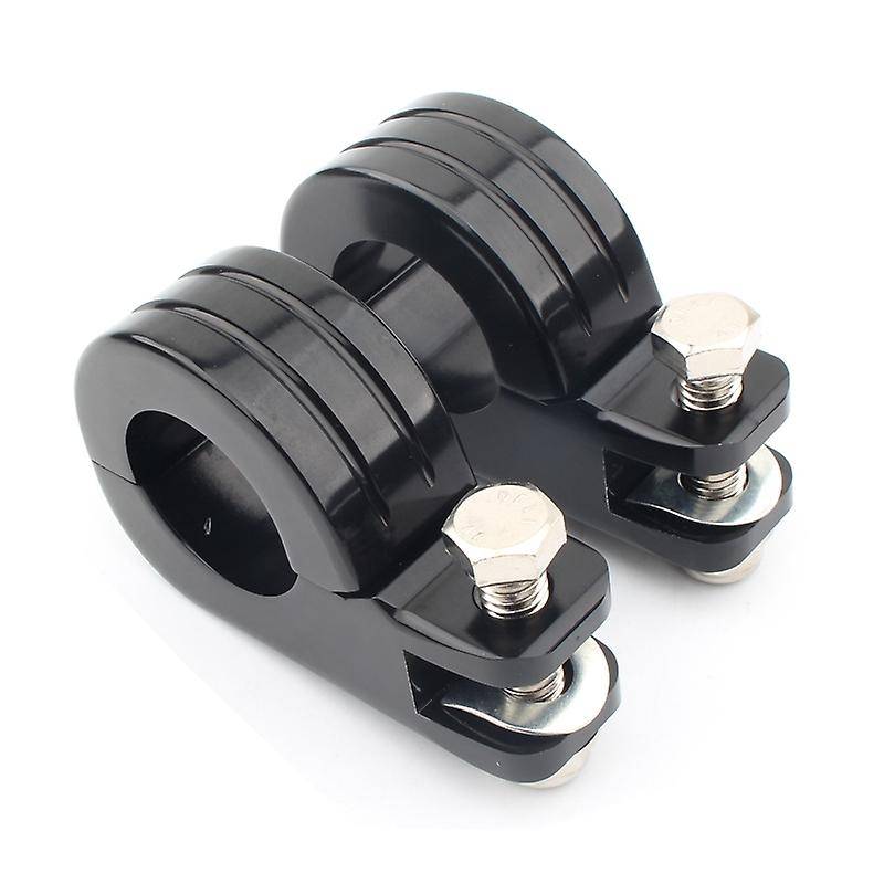 Motorcycle 38MM 1 1.5 inch Engine Crash Bar Guard Highway Foot Peg Clamps Mounts Full Black