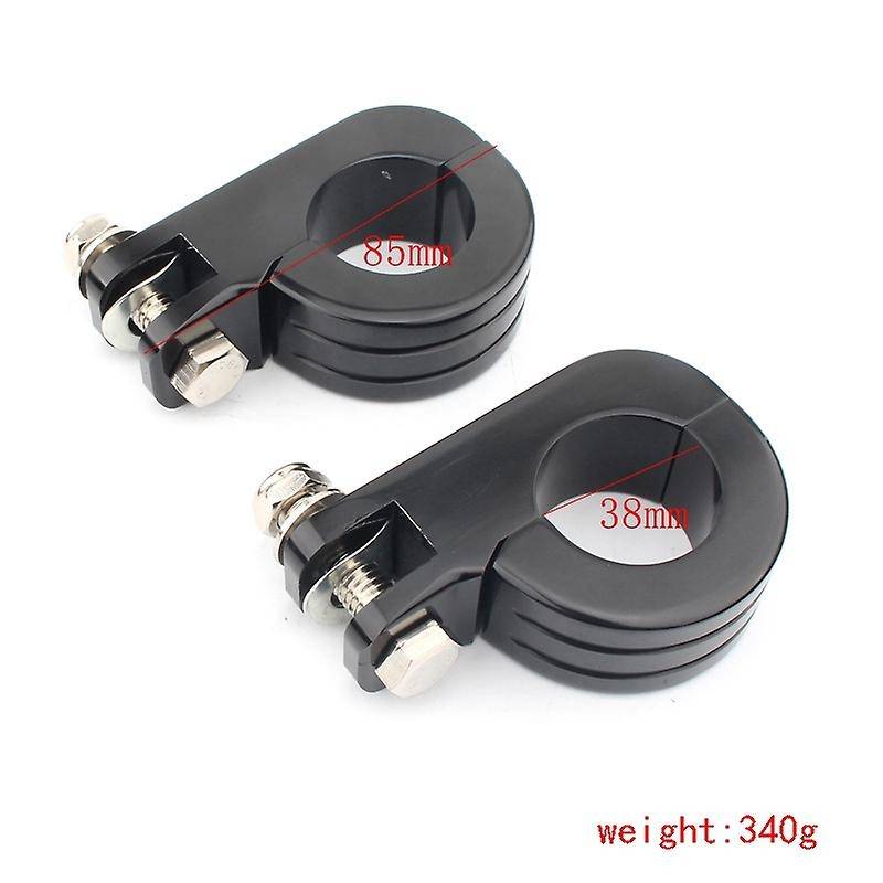 Motorcycle 38MM 1 1.5 inch Engine Crash Bar Guard Highway Foot Peg Clamps Mounts Full Black