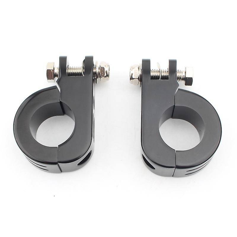 Motorcycle 38MM 1 1.5 inch Engine Crash Bar Guard Highway Foot Peg Clamps Mounts Full Black