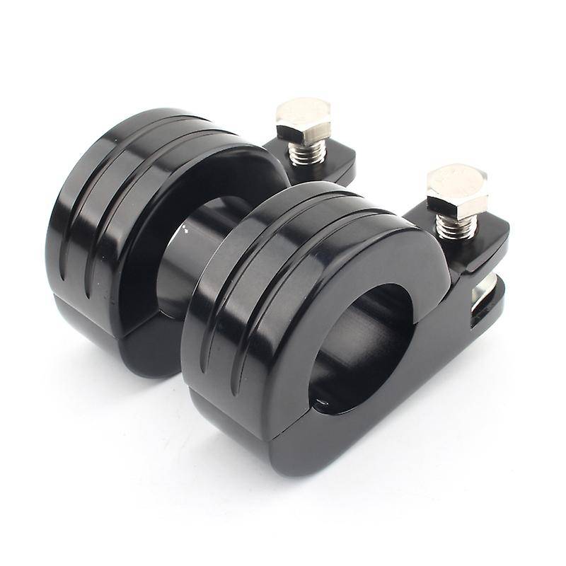 Motorcycle 38MM 1 1.5 inch Engine Crash Bar Guard Highway Foot Peg Clamps Mounts Full Black