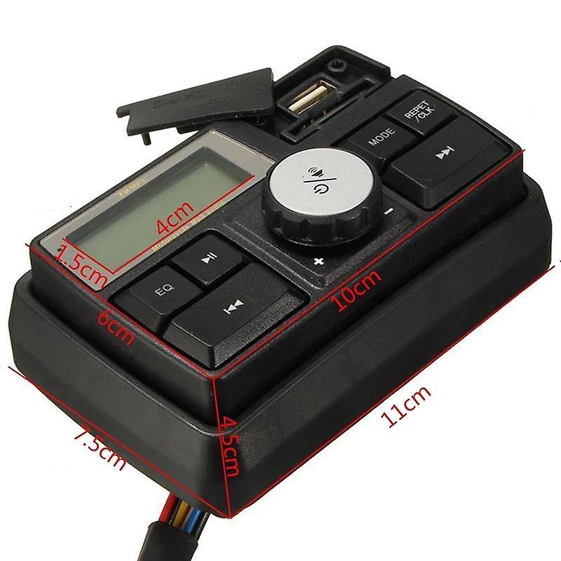 Motorcycle Audio MP3 Radio Sound System Stereo Speakers Bluetooth Waterproof FM 5 EQ Functions LCD