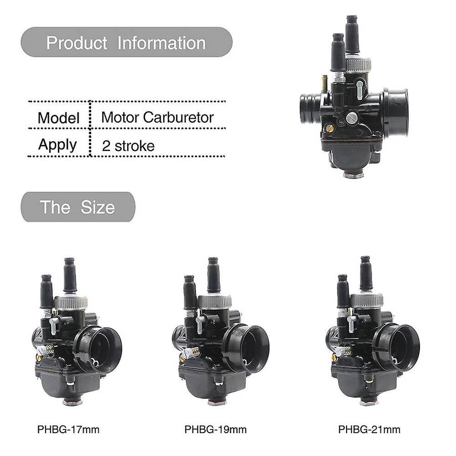Motorcycle Carburetor PHBG 17MM AD Carburetor for 50-100Cc Engine 2 Stroke Racing Motor PHBG17