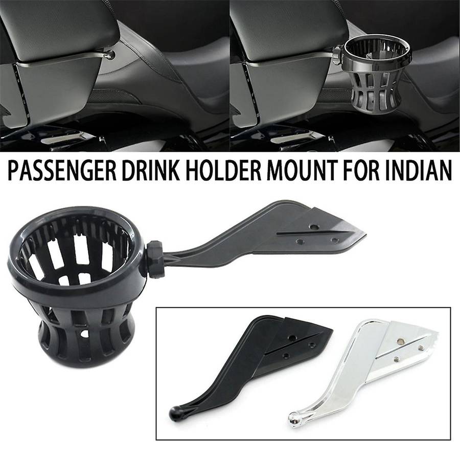 Motorcycle Passenger Drink Cup Holder Mount for Indian Pursuit Pursuit Limited Black
