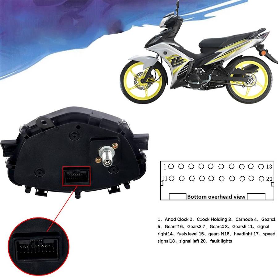 Motorcycle Tachometer Digital Odometer Speedometer Meter Gauge Instrument for LC135