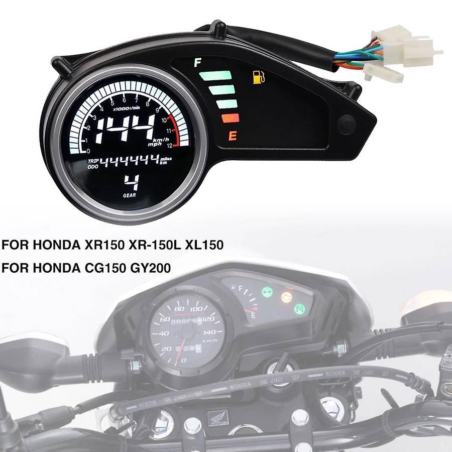 Motorcycle Tachometer LCD Digital Odometer Speedometer Meter with Gear Display for XR150 XR-150L XL1