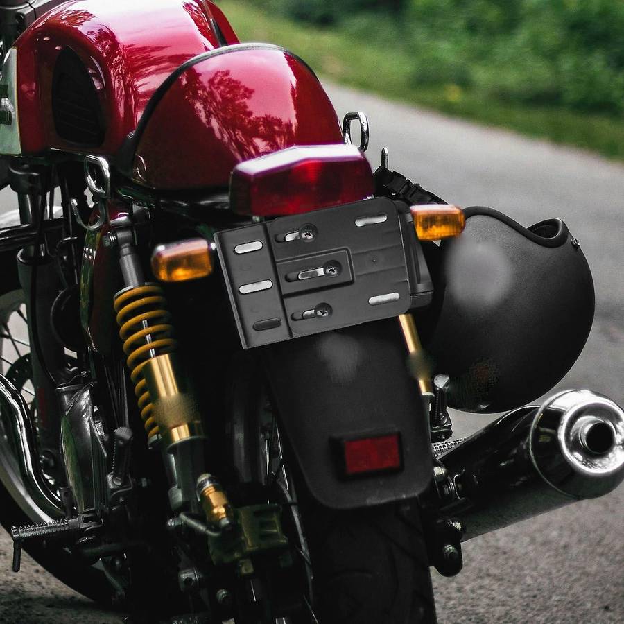 Motorcycle Telescopic Folding LED Light Side Mount License Plate Holder with LED Light for Fat Boy