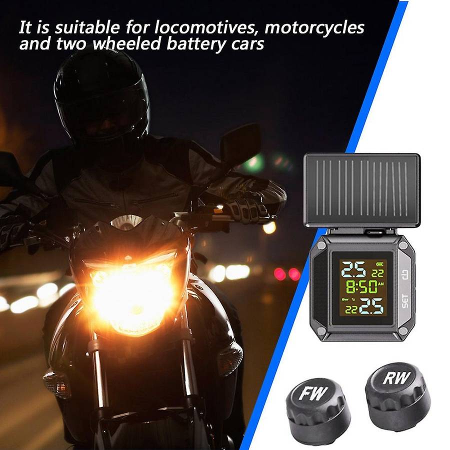 Motorcycle TPMS Motorbike Waterproof LCD Tire Pressure Monitoring System Tyre Temperature Alarm Syst